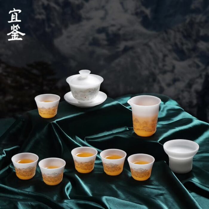 9198208宜鉴冰种羊脂玉茶具套装雪韵德化白瓷功夫茶具家用商用轻奢伴手礼01 - 图片 2