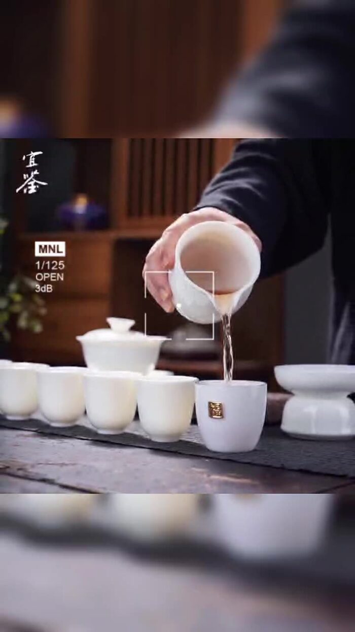 2158宜鉴玉瓷茶具套装羊脂玉功夫茶具金福德化白瓷茶具礼盒装轻奢礼品LOGO定制 - 图片 2