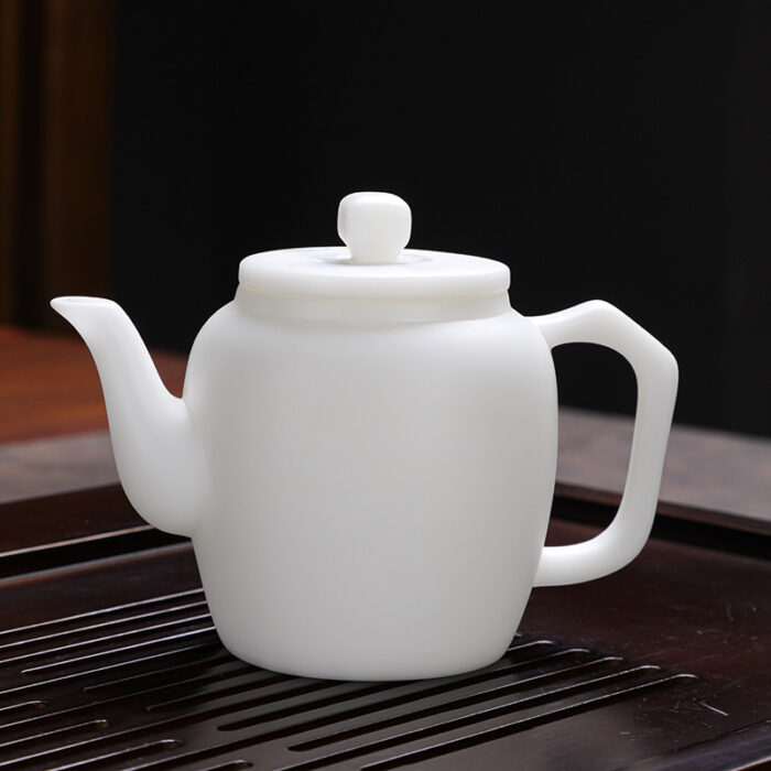 1358538宜鉴冰种羊脂玉茶具套装素烧冰雪白功夫茶具德化白瓷泡茶器具礼品 - 图片 5