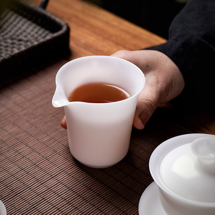 1357宜鉴乳白冰种玉瓷茶具素烧德化玉瓷功夫茶具羊脂玉茶具轻奢伴手礼 - 图片 6