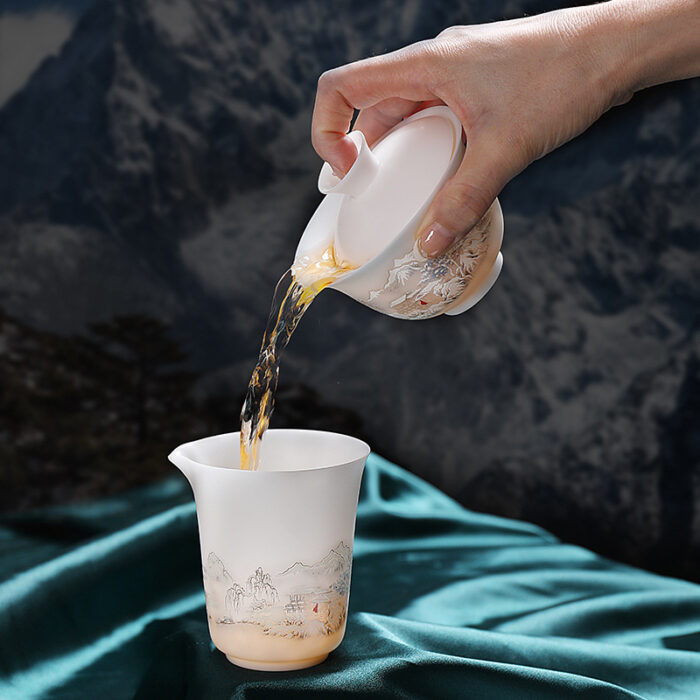 9198208宜鉴冰种羊脂玉茶具套装雪韵德化白瓷功夫茶具家用商用轻奢伴手礼01 - 图片 6