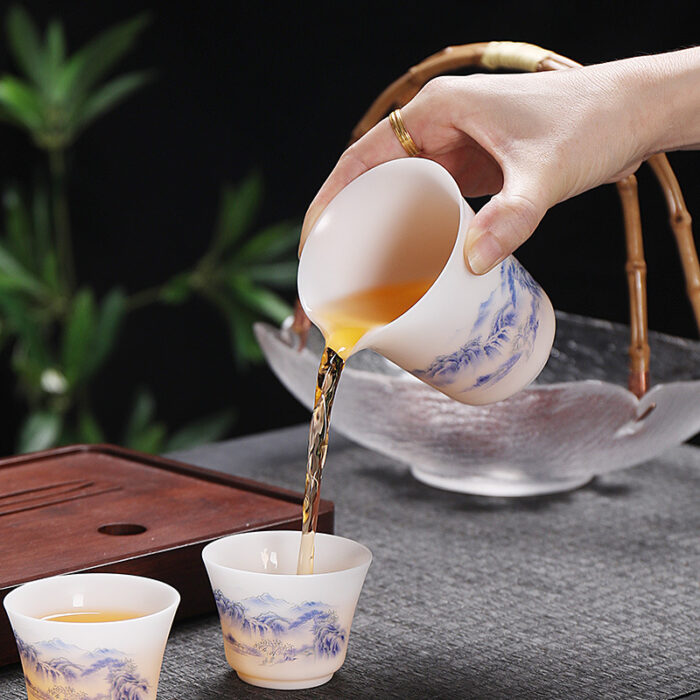 1178218宜鉴冰种羊脂玉茶具套装青韵素烧德化玉瓷功夫茶具家用商用伴手礼支持定制 - 图片 6