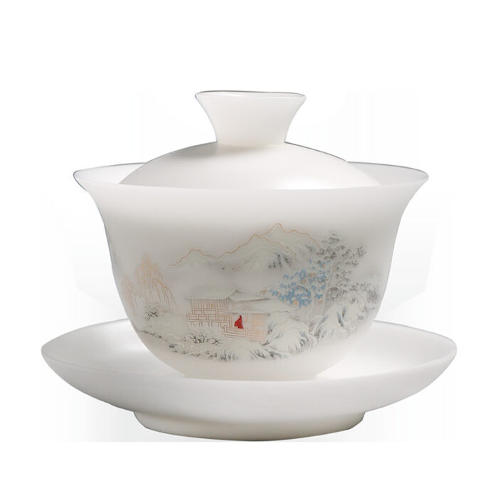 9198208宜鉴冰种羊脂玉茶具套装雪韵德化白瓷功夫茶具家用商用轻奢伴手礼01 - 图片 7