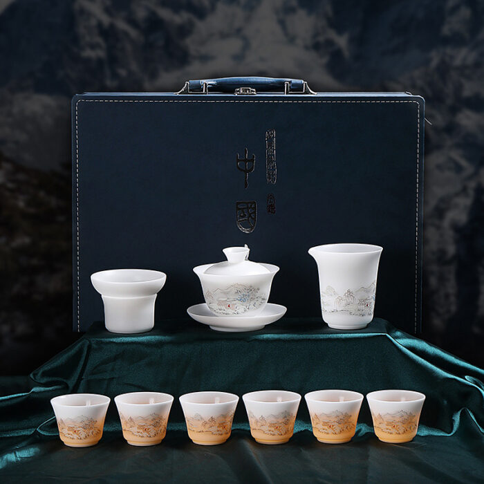 9198208宜鉴冰种羊脂玉茶具套装雪韵德化白瓷功夫茶具家用商用轻奢伴手礼01 - 图片 8