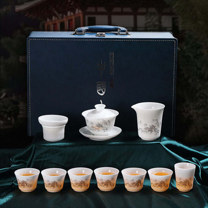 9198208宜鉴冰种羊脂玉茶具套装雪韵德化白瓷功夫茶具家用商用轻奢伴手礼01 - 图片 9