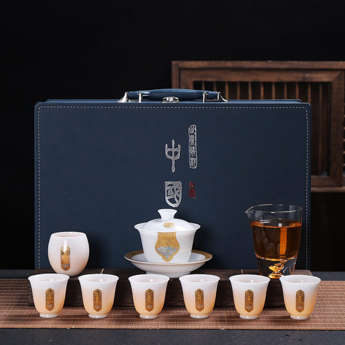 4298定制吉祥如意冰种羊脂玉茶具套装德化白瓷功夫茶具家用商用伴手礼 - 图片 8